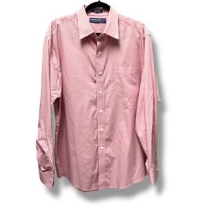 MagnaReady Mens Red Gingham Magnetic Closure Long Sleeve Cotton Shirt Large